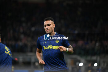 2023-10-29 - Lautaro Martinez of FC Inter warms up prior to the Italian Serie A football match between Inter FC Internazionale and AS Roma on 29 of October 2023 at Giuseppe Meazza San Siro Siro stadium in Milan, Italy. Photo Tiziano Ballabio - INTER - FC INTERNAZIONALE VS AS ROMA - ITALIAN SERIE A - SOCCER