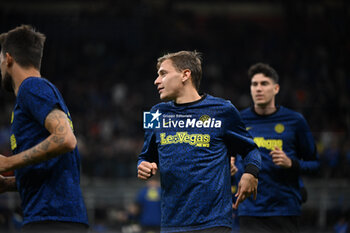 2023-10-29 - Nicolo Barella of FC Inter warms up prior to the Italian Serie A football match between Inter FC Internazionale and AS Roma on 29 of October 2023 at Giuseppe Meazza San Siro Siro stadium in Milan, Italy. Photo Tiziano Ballabio - INTER - FC INTERNAZIONALE VS AS ROMA - ITALIAN SERIE A - SOCCER