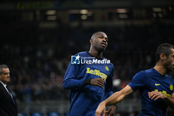 2023-10-29 - Marcus Thuram of FC Inter warms up prior to the Italian Serie A football match between Inter FC Internazionale and AS Roma on 29 of October 2023 at Giuseppe Meazza San Siro Siro stadium in Milan, Italy. Photo Tiziano Ballabio - INTER - FC INTERNAZIONALE VS AS ROMA - ITALIAN SERIE A - SOCCER