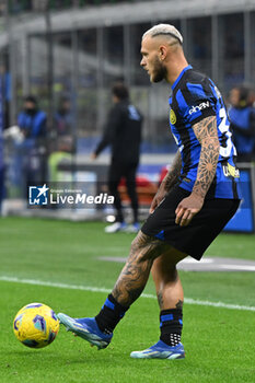 2023-10-29 - Federico Dimarco of FC Inter the Italian Serie A football match between Inter FC Internazionale and AS Roma on 29 of October 2023 at Giuseppe Meazza San Siro Siro stadium in Milan, Italy. Photo Tiziano Ballabio - INTER - FC INTERNAZIONALE VS AS ROMA - ITALIAN SERIE A - SOCCER