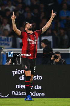 2023-10-29 - Olivier Giroud of AC Milan celebrates after scoring goal the Serie A match between SSC Napoli vs AC Milan at Diego Armando Maradona Stadium - SSC NAPOLI VS AC MILAN - ITALIAN SERIE A - SOCCER