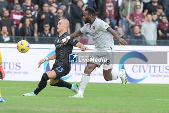 2023-11-04 - Lassana Coulibaly of US Salernitana 1919 competes for the ball with Leo Ostigard of SSC Napoli during Serie A between US Salernitana 1919 vs SSC Napoli at Arechi Stadium - US SALERNITANA VS SSC NAPOLI - ITALIAN SERIE A - SOCCER