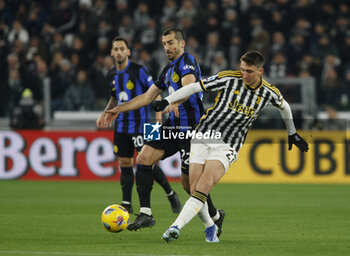 2023-11-26 - Andrea Cambiaso of Juventus during the Italian Serie A, football match between Juventus Fc and Fc Inter, on 26 November 2023 at Allianz Stadium, Turin, Italy. Photo Nderim Kaceli - JUVENTUS FC VS INTER - FC INTERNAZIONALE - ITALIAN SERIE A - SOCCER