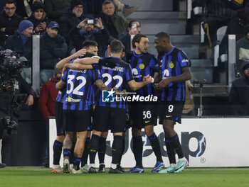 2023-11-26 - Inter Fc players celebration after a gola during the Italian Serie A, football match between Juventus Fc and Fc Inter, on 26 November 2023 at Allianz Stadium, Turin, Italy. Photo Nderim Kaceli - JUVENTUS FC VS INTER - FC INTERNAZIONALE - ITALIAN SERIE A - SOCCER