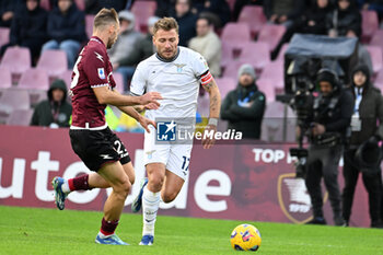 2023-11-25 - Ciro Immobile of SS Lazio competes for the ball with Norbert Gyomberof US Salernitana 1919 during Serie A between US Salernitana 1919 vs SS Lazio at Arechi Stadium - US SALERNITANA VS SS LAZIO - ITALIAN SERIE A - SOCCER