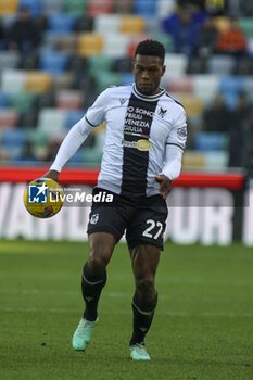 2023-12-03 - Christian Kabasele of Udinese FC play the ball during Udinese Calcio vs Hellas Verona FC, 14° Serie A Tim 2023-24 game at Bluenergy Stadium - Stadio Friuli in Udine (UD), Italy, on Dicember 03, 2023. - UDINESE CALCIO VS HELLAS VERONA FC - ITALIAN SERIE A - SOCCER