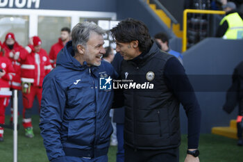 2023-12-03 - Marco Baroni Head Coach of Hellas Verona FC and Gabriele Cioffi Head Coach of Udinese FC speaks during Udinese Calcio vs Hellas Verona FC, 14° Serie A Tim 2023-24 game at Bluenergy Stadium - Stadio Friuli in Udine (UD), Italy, on Dicember 03, 2023. - UDINESE CALCIO VS HELLAS VERONA FC - ITALIAN SERIE A - SOCCER