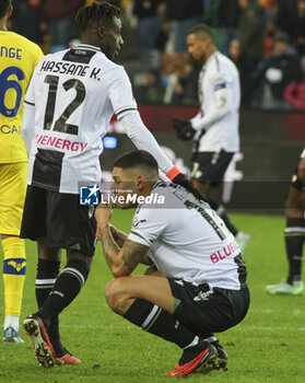 2023-12-03 - Walace Souza Silva of Udinese FC  expresses disappointment during Udinese Calcio vs Hellas Verona FC, 14° Serie A Tim 2023-24 game at Bluenergy Stadium - Stadio Friuli in Udine (UD), Italy, on Dicember 03, 2023. - UDINESE CALCIO VS HELLAS VERONA FC - ITALIAN SERIE A - SOCCER