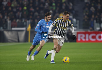 2023-12-08 - Andrea Cambiaso of Juventus during the Italian Serie A, football match between Juventus Fc and Sac Napoli on 08 December 2023 at Allianz Stadium, Turin, Italy. Photo Nderim Kaceli - JUVENTUS FC VS SSC NAPOLI - ITALIAN SERIE A - SOCCER
