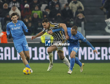 2023-12-08 - Federico Gatti of Juventus and Stanislav Lobotka of Sac Napoli during the Italian Serie A, football match between Juventus Fc and Sac Napoli on 08 December 2023 at Allianz Stadium, Turin, Italy. Photo Nderim Kaceli - JUVENTUS FC VS SSC NAPOLI - ITALIAN SERIE A - SOCCER