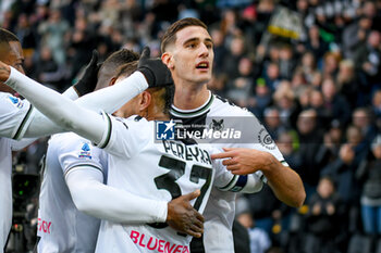 2023-12-17 - Udinese's Lorenzo Lucca celebrates after scoring a goal - UDINESE CALCIO VS US SASSUOLO - ITALIAN SERIE A - SOCCER