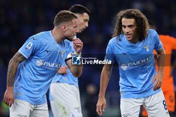 2023-12-17 - Ciro Immobile and Matteo Guendouzi of Lazio talk each other during the Italian championship Serie A football match between SS Lazio and FC Internazionale on December 17, 2023 at Stadio Olimpico in Rome, Italy - FOOTBALL - ITALIAN CHAMP - LAZIO V INTERNAZIONALE - ITALIAN SERIE A - SOCCER