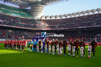 2023-12-17 - Team of AC Milan, Team of AC Monza during the Italian championship Serie A football match between AC Milan and AC Monza on December 17, 2023 at San Siro stadium in Milan, Italy - FOOTBALL - ITALIAN CHAMP - MILAN V MONZA - ITALIAN SERIE A - SOCCER