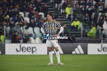 2023-12-30 - Dusan Vlahovic of Juventus during the Italian Serie A, football match between Juventus Fc and As Roma on 30 December 2023 at Allianz Stadium, Turin, Italy. Photo Nderim Kaceli - JUVENTUS FC VS AS ROMA - ITALIAN SERIE A - SOCCER