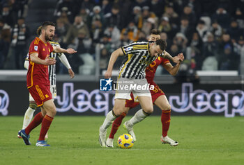 2023-12-30 - Federico Gatti of Juventus during the Italian Serie A, football match between Juventus Fc and As Roma on 30 December 2023 at Allianz Stadium, Turin, Italy. Photo Nderim Kaceli - JUVENTUS FC VS AS ROMA - ITALIAN SERIE A - SOCCER