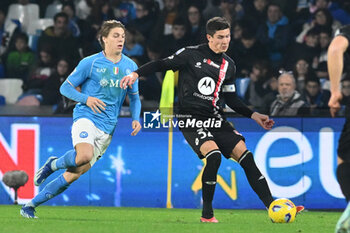 2023-12-29 - Matteo Pessina of AC Monza competes for the ball with Alessio Zerbin of SSC Napoli during Serie A between SSC Napoli vs AC Monza at Diego Armando Maradona Stadium - SSC NAPOLI VS AC MONZA - ITALIAN SERIE A - SOCCER