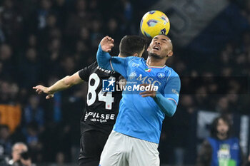2023-12-29 - Juan Jesus of SSC Napoli competes for the ball with Patrick Ciurria of AC Monza during Serie A between SSC Napoli vs AC Monza at Diego Armando Maradona Stadium - SSC NAPOLI VS AC MONZA - ITALIAN SERIE A - SOCCER