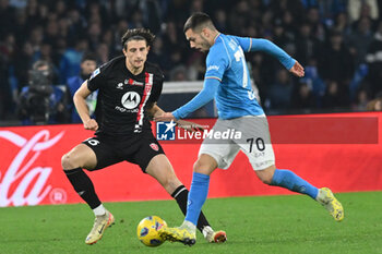 2023-12-29 - Gianluca Gaetano of SSC Napoli competes for the ball with Giorgio Cittadini of AC Monza during Serie A between SSC Napoli vs AC Monza at Diego Armando Maradona Stadium - SSC NAPOLI VS AC MONZA - ITALIAN SERIE A - SOCCER