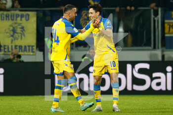 2023-01-14 - Giuseppe Caso and Roberto Insigne (Frosinone) celebrates after scoring the gol of 2-0 - FROSINONE CALCIO VS MODENA FC - ITALIAN SERIE B - SOCCER