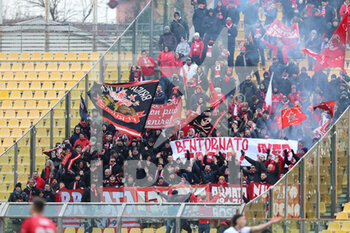 2023-01-21 - Fans of Perugia Calcio during the Serie B match between Parma Calcio 1913 and Perugia Calcio at Stadio Ennio Tardini on January 21, 2023 in Parma, Italy. - PARMA CALCIO VS AC PERUGIA - ITALIAN SERIE B - SOCCER