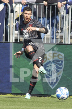 18/03/2023 - Stefano Sabelli of Genoa CFC play the ball during Brescia FC vs Genoa CFC, 30° Serie BKT 2022-23 game at Mario Rigamonti stadium in Brescia, Italy, on March 18, 2023. - BRESCIA CALCIO VS GENOA CFC - SERIE B - CALCIO