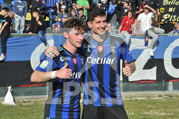 18/03/2023 - Matteo Tramoni (Pisa) and Stefano Moreo (Pisa) celebrate at the end of the match - AC PISA VS BENEVENTO CALCIO - SERIE B - CALCIO