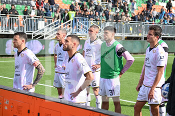 2023-04-15 - Some Palermo's player in front of their supporters during contestation at the end of the Italian Serie BKT soccer match Venezia FC vs Palermo FC at the Pier Luigi Penzo stadium in Venice, Italy, 15 April 2023 - VENEZIA FC VS PALERMO FC - ITALIAN SERIE B - SOCCER
