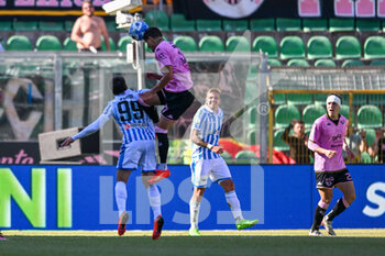 2023-05-06 - Palermo’s Giuseppe Aurelio and Spal’s Simone Rabbi in action during the Italian Serie BKT soccer match Palermo FC vs. SPAL at the Renzo Barbera stadium in Palermo, Italy, 6th of May 2023 - PALERMO FC VS SPAL - ITALIAN SERIE B - SOCCER
