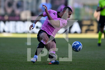 2023-05-06 - Palermo’s Gennaro Tutino falling down during the Italian Serie BKT soccer match Palermo FC vs. SPAL at the Renzo Barbera stadium in Palermo, Italy, 6th of May 2023 - PALERMO FC VS SPAL - ITALIAN SERIE B - SOCCER