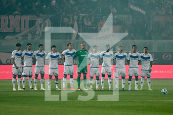 2023-05-19 - Brescia lined up for a minute of recollection to honor of the passing of Emilia Romagna's people affected by the flooding during the Italian Serie BKT soccer match Palermo FC vs. Brescia at the Renzo Barbera stadium in Palermo, Italy, 19th of May 2023 - PALERMO FC VS BRESCIA CALCIO - ITALIAN SERIE B - SOCCER