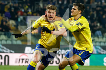 2023-02-03 - Nicholas Bonfanti (Modena) celebrates after scoring the gol of 2-0 - MODENA FC VS CAGLIARI CALCIO - ITALIAN SERIE B - SOCCER