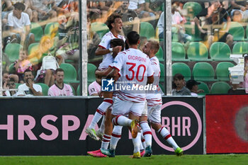 2023-10-01 - Happiness of F.C. Sudtirol’s Riccardo Ciervo after scores 0-1 during the Italian Serie BKT soccer match Palermo F.C. vs. F.C. Sudtirol at the Renzo Barbera Stadium, Palermo, Italy, 1st of October 2023 - PALERMO FC VS FC SüDTIROL - ITALIAN SERIE B - SOCCER