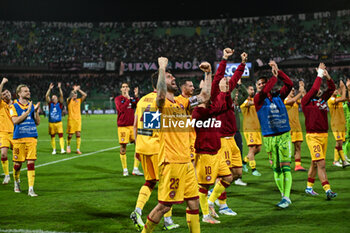 2023-11-12 - Happiness of A.S. Cittadella after winning the Italian Serie BKT match between Palermo F.C. vs Cittadella on 2th November 2023 at the Renzo Barbera stadium in Palermo, Italy - PALERMO FC VS AS CITTADELLA - ITALIAN SERIE B - SOCCER