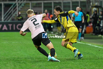 2023-12-16 - Simon Graves Jensen (Palermo F.C.) in action against Maxime Leverbe (Pisa S.C. 1909) during the Italian Serie BKT match between Palermo F.C. vs. Pisa U.S. 1909 at the Renzo Barbera Stadium in Palermo, Italy - PALERMO FC VS AC PISA - ITALIAN SERIE B - SOCCER