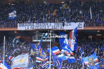 2023-11-04 - Serie BTK, 12° day, Genova, Ferraris, Sampdpria - Palermo, in the photo: supporters Sampdoria - banner - UC SAMPDORIA VS PALERMO FC - ITALIAN SERIE B - SOCCER