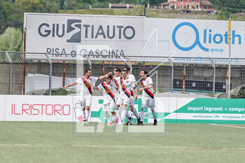 2023-04-23 - Alessandro Arena (Gubbio) cheers after scoring 0-1 with his team - PONTEDERA VS GUBBIO - ITALIAN SERIE C - SOCCER