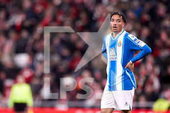 2023-01-18 - Luca Warrick Koleosho of RCD Espanyol during the Spanish Cup, Copa del Rey, Round of 16 football match between Athletic Club and RCD Espanyol on January 18, 2023 at San Mames stadium in Bilbao, Spain - FOOTBALL - SPANISH CUP - ATHLETIC CLUB V ESPANYOL - SPANISH CUP - SOCCER