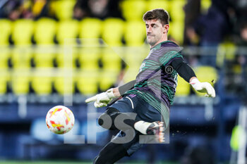 2023-01-19 - Thibaut Courtois of Real Madrid warms up during the Spanish cup, Copa del Rey, round of 16 football match between Villarreal CF and Real Madrid on january 19, 2023 at Estadio de la Ceramica in Castellon, Spain - FOOTBALL - SPANISH CUP - VILLARREAL V REAL MADRID - SPANISH CUP - SOCCER
