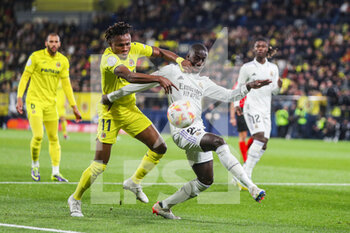 2023-01-19 - Samuel Chukwueze of Villarreal and Ferland Mendy of Real Madrid during the Spanish cup, Copa del Rey, round of 16 football match between Villarreal CF and Real Madrid on january 19, 2023 at Estadio de la Ceramica in Castellon, Spain - FOOTBALL - SPANISH CUP - VILLARREAL V REAL MADRID - SPANISH CUP - SOCCER