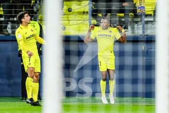 2023-01-19 - Samuel Chukwueze of Villarreal celebrates a goal during the Spanish cup, Copa del Rey, round of 16 football match between Villarreal CF and Real Madrid on january 19, 2023 at Estadio de la Ceramica in Castellon, Spain - FOOTBALL - SPANISH CUP - VILLARREAL V REAL MADRID - SPANISH CUP - SOCCER