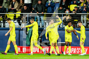 2023-01-19 - Samuel Chukwueze of Villarreal celebrates a goal with teammates during the Spanish cup, Copa del Rey, round of 16 football match between Villarreal CF and Real Madrid on january 19, 2023 at Estadio de la Ceramica in Castellon, Spain - FOOTBALL - SPANISH CUP - VILLARREAL V REAL MADRID - SPANISH CUP - SOCCER