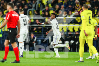 2023-01-19 - Vinicius Junior of Real Madrid celebrates a goal during the Spanish cup, Copa del Rey, round of 16 football match between Villarreal CF and Real Madrid on january 19, 2023 at Estadio de la Ceramica in Castellon, Spain - FOOTBALL - SPANISH CUP - VILLARREAL V REAL MADRID - SPANISH CUP - SOCCER