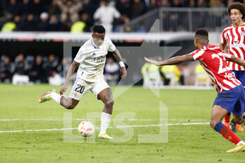 2023-01-27 - Vinicius Junior of Real Madrid scores a goal 3-1 during the Spanish cup, Copa del Rey, Quarter Finals football match between Real Madrid and Atletico de Madrid on January 26, 2023 in Madrid, Spain - FOOTBALL - SPANISH CUP - REAL MADRID V ATLETICO MADRID - SPANISH CUP - SOCCER