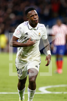 2023-01-27 - Vinicius Junior of Real Madrid celebrates a goal 3-1 during the Spanish cup, Copa del Rey, Quarter Finals football match between Real Madrid and Atletico de Madrid on January 26, 2023 in Madrid, Spain - FOOTBALL - SPANISH CUP - REAL MADRID V ATLETICO MADRID - SPANISH CUP - SOCCER