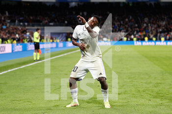 2023-01-27 - Vinicius Junior of Real Madrid celebrates a goal 3-1 during the Spanish cup, Copa del Rey, Quarter Finals football match between Real Madrid and Atletico de Madrid on January 26, 2023 in Madrid, Spain - FOOTBALL - SPANISH CUP - REAL MADRID V ATLETICO MADRID - SPANISH CUP - SOCCER
