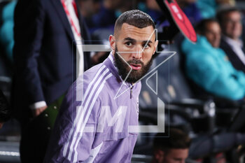 2023-04-05 - Karim Benzema of Real Madrid looks on during the Spanish Cup, Copa del Rey, Semi Finals 2nd leg football match between FC Barcelona and Real Madrid on April 5, 2023 at Spotify Camp Nou stadium in Barcelona, Spain - FOOTBALL - SPANISH CUP - FC BARCELONA V REAL MADRID - SPANISH CUP - SOCCER