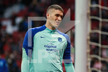 2023-01-21 - Ivo Grbic of Atletico de Madrid warms up during the Spanish championship La Liga football match between Atletico de Madrid and Real Valladolid on January 21, 2023 at Civitas Metropolitano stadium in Madrid, Spain - FOOTBALL - SPANISH CHAMP - ATLETICO MADRID V REAL VALLADOLID - SPANISH LA LIGA - SOCCER