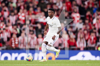 2023-01-22 - Vinicius Junior of Real Madrid during the Spanish championship La Liga football match between Athletic Club and Real Madrid CF on January 22, 2023 at San Mames stadium in Bilbao, Spain - FOOTBALL - SPANISH CHAMP - ATHLETIC CLUB V REAL MADRID - SPANISH LA LIGA - SOCCER