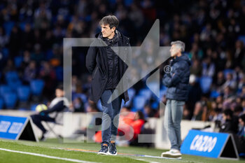 2023-02-05 - Jose Rojo Martin 'Pacheta' head coach of Real Valladolid CF during the Spanish championship La Liga football match between Real Sociedad and Real Valladolid CF on February 5, 2023 at Reale Arena in San Sebastian, Spain - FOOTBALL - SPANISH CHAMP - REAL SOCIEDAD V REAL VALLADOLID - SPANISH LA LIGA - SOCCER