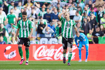 2023-02-18 - Sergio Canales of Real Betis celebrates a goal during the Spanish championship La Liga football match between Real Betis and Real Valladolid on February 18, 2023 at Benito Villamarin stadium in Sevilla, Spain - FOOTBALL - SPANISH CHAMP - REAL BETIS V VALLADOLID - SPANISH LA LIGA - SOCCER